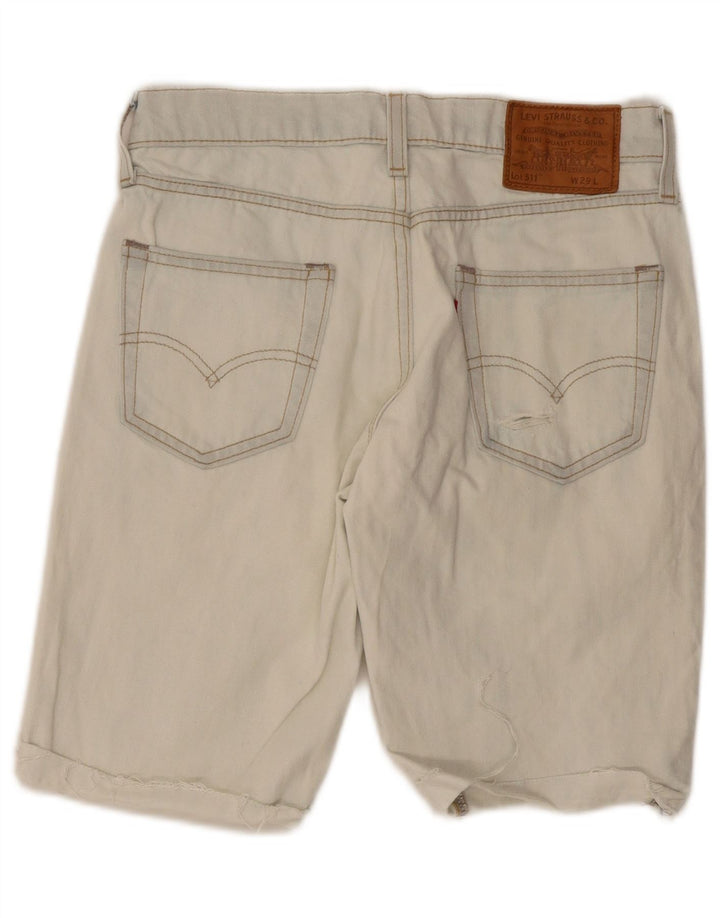 Levi's Short 511 Slim Fit Distressed Denim W29 Petit Bleu Coton Homme
