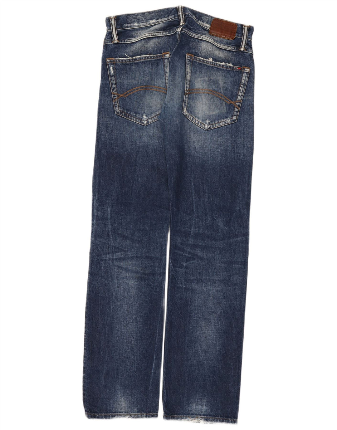 Tommy Hilfiger Femme Ryder Jean Droit Régulier En Détresse W29 L32 Bleu
