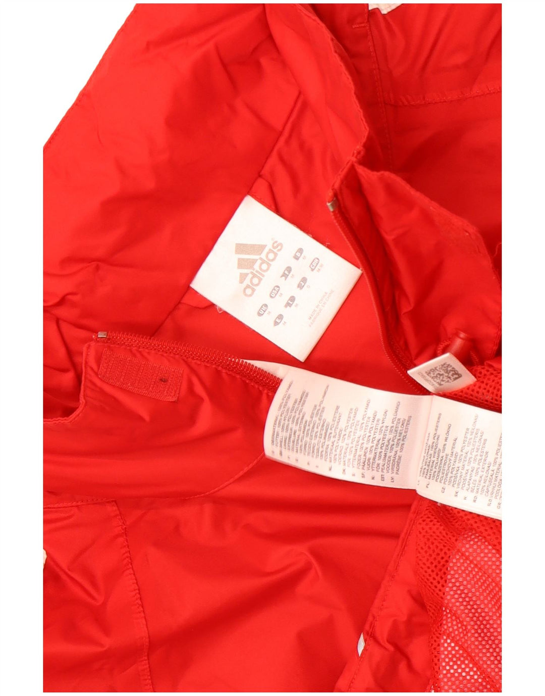 Adidas Veste de pluie à capuche pour homme UK 38 Rouge moyen Polyester