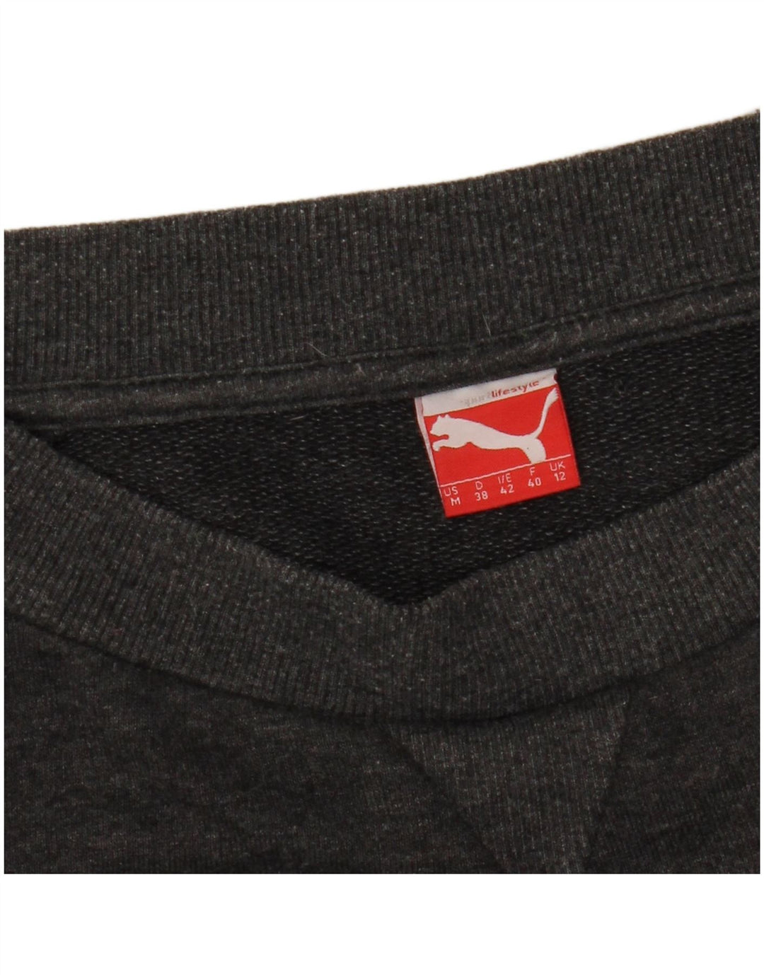 PUMA Sweat-shirt graphique à manches courtes pour femme UK 12 Gris moyen