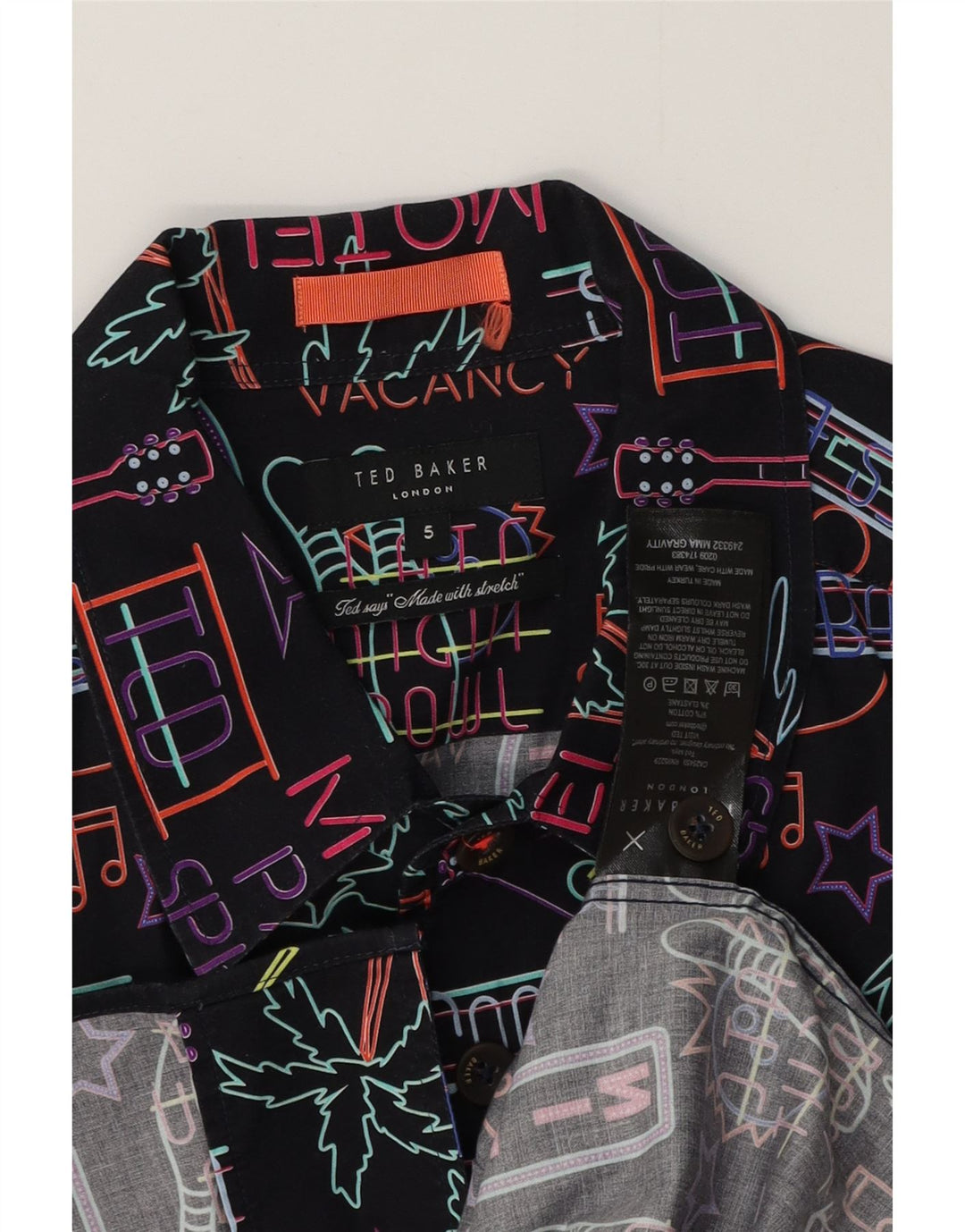 Ted Baker Chemise graphique à manches courtes pour homme Taille 5 XL Multicolore hawaïen