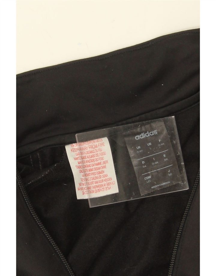 ADIDAS Boys Climalite Tracksuit Top Jacket 13-14 Years Black Polyester Vintage Adidas and Second-Hand Adidas from Messina Hembry 