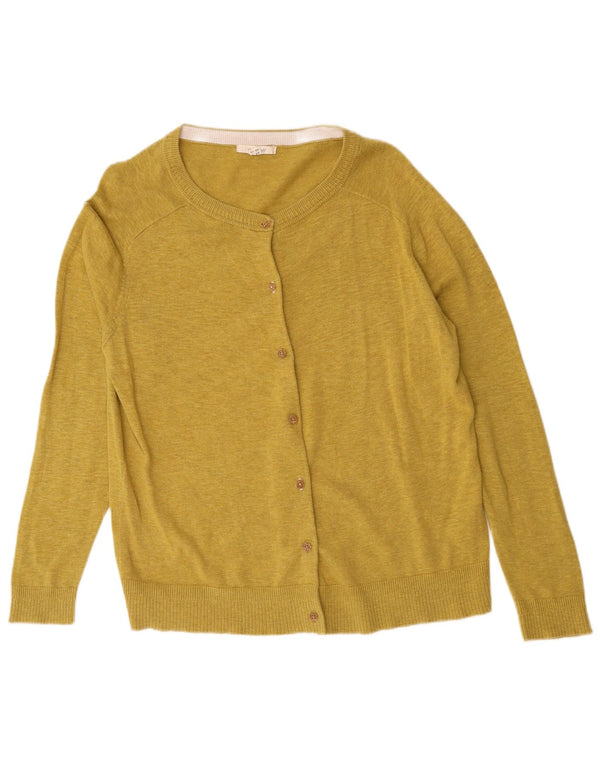 White Stuff Cardigan pour femme en coton moucheté jaune UK 16 Large