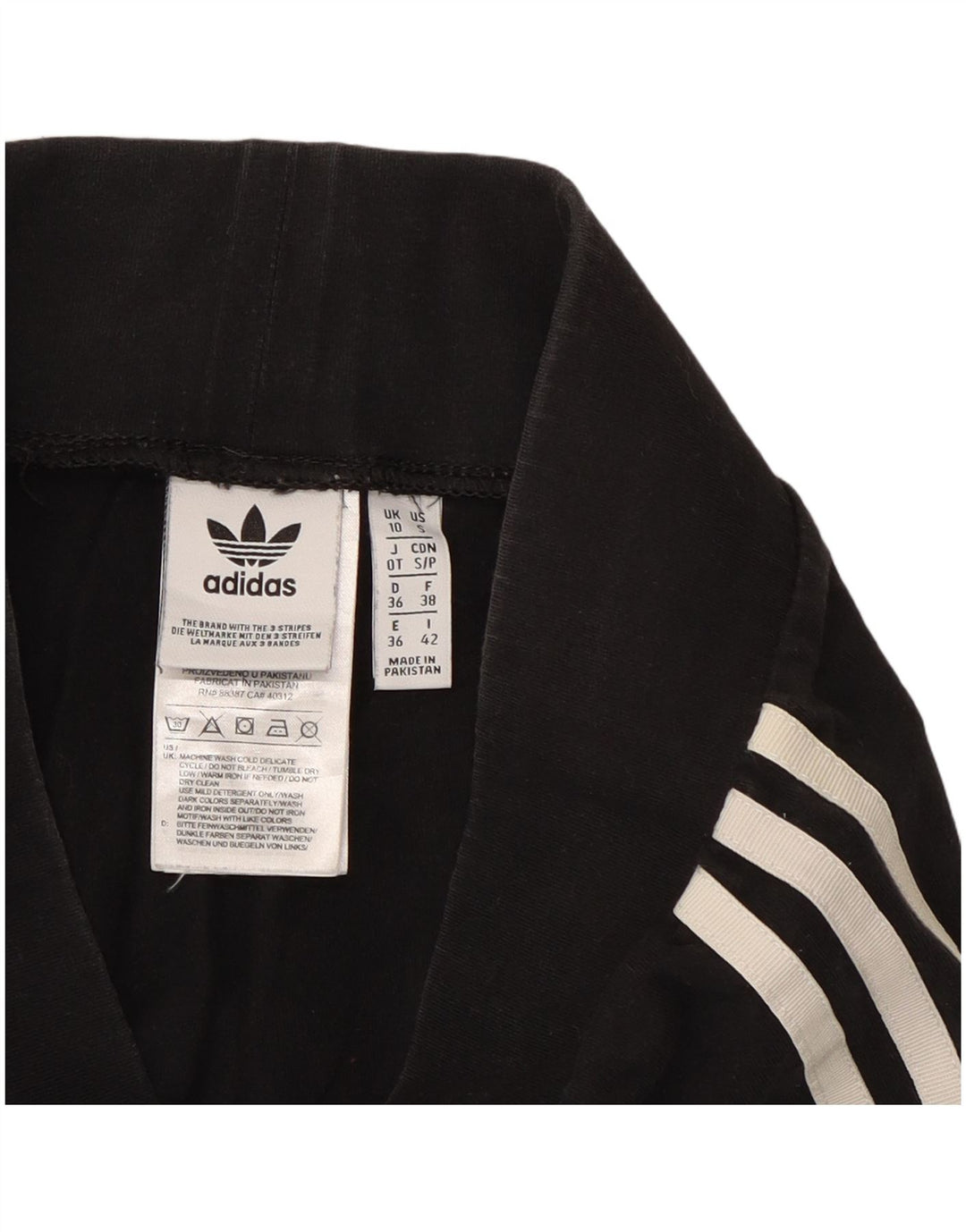 Adidas Leggings Femme UK 10 Petit Coton Noir
