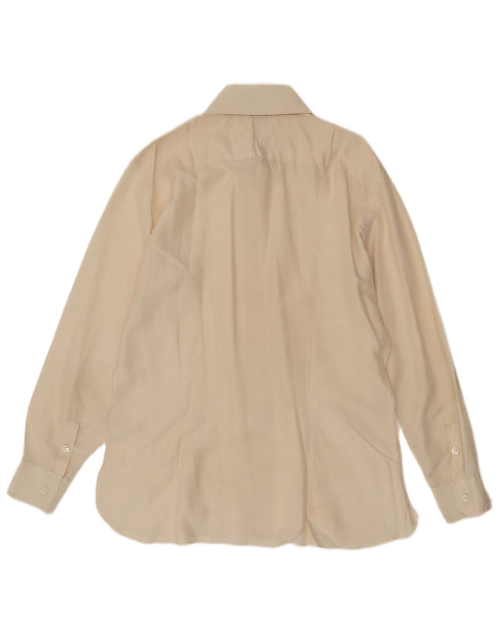 GORENA Chemise Homme Taille 40 Soie Beige Moyen
