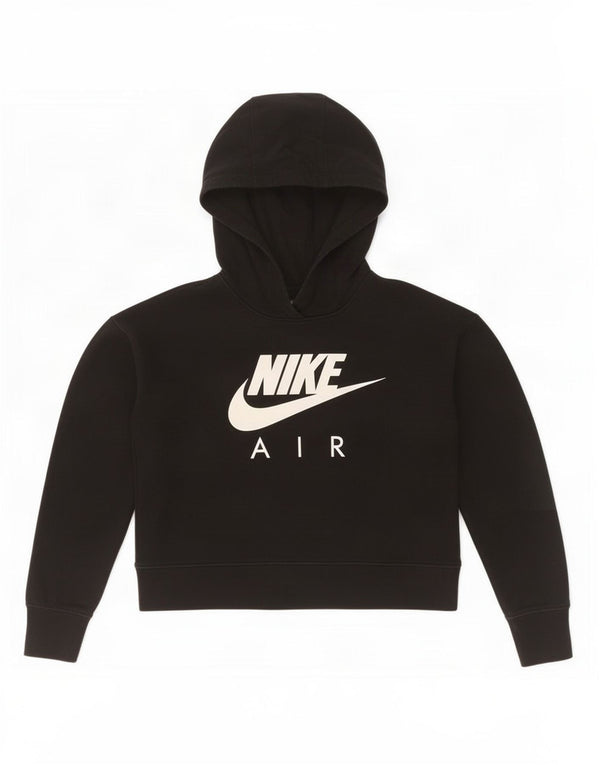 Nike Sweat à capuche court graphique pour fille 10-11 ans en coton noir moyen