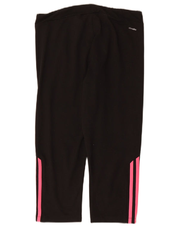 Adidas Femmes Climalite Capri Leggings UK 12/14 Moyen Noir Polyester