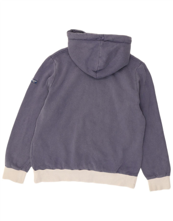SUPERDRY Pull à capuche graphique pour femme UK 16 Large Bleu marine Colourblock