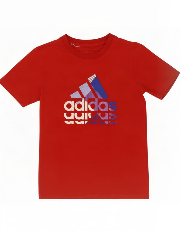 Adidas T-Shirt Graphique Garçon 9-10 Ans Rouge Coton