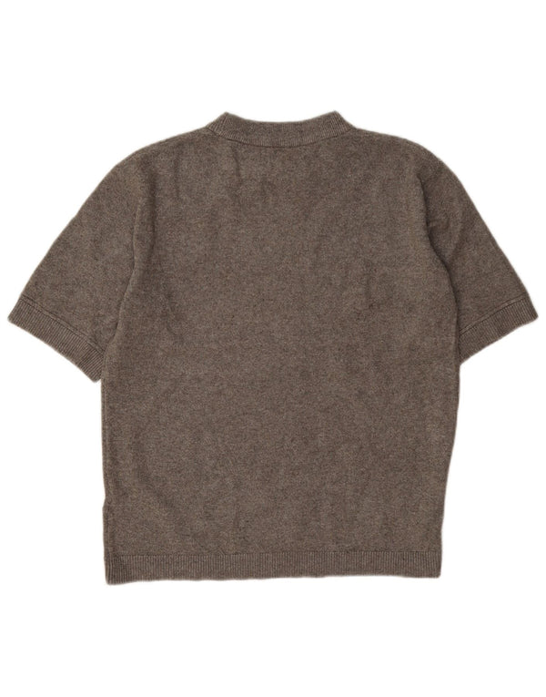 Marks & Spencer Pull à manches courtes et col rond pour femme UK 6 XS Gris
