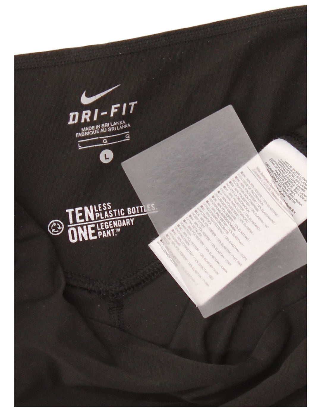 Legging Nike Dri Fit pour femme UK 16 Large Noir Polyester