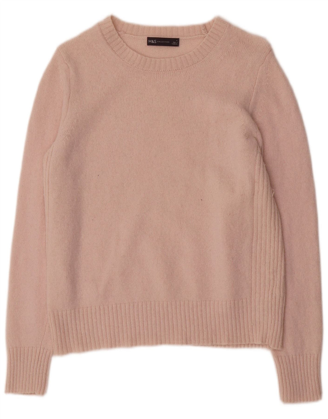 Marks & Spencer Pull col bateau pour femme UK 14 Laine rose moyen