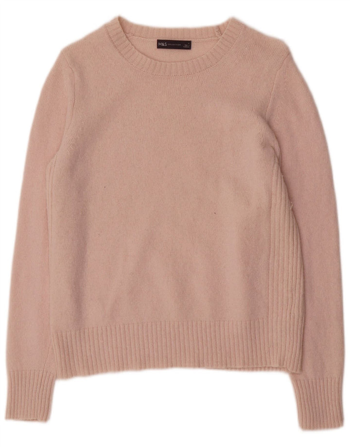 Marks & Spencer Pull col bateau pour femme UK 14 Laine rose moyen