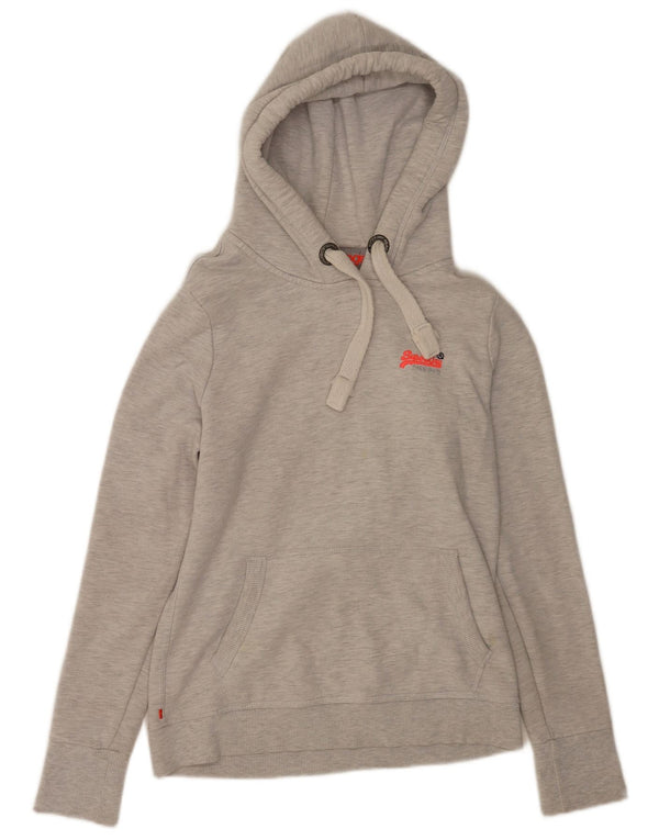 Superdry Pull à capuche pour femme UK 14 Gris moyen Coton