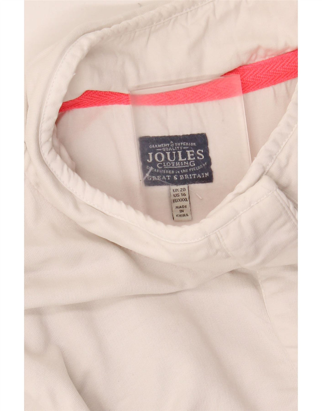 JOULES Sweat-shirt à col boutonné pour femme UK 20 2XL Rayé blanc