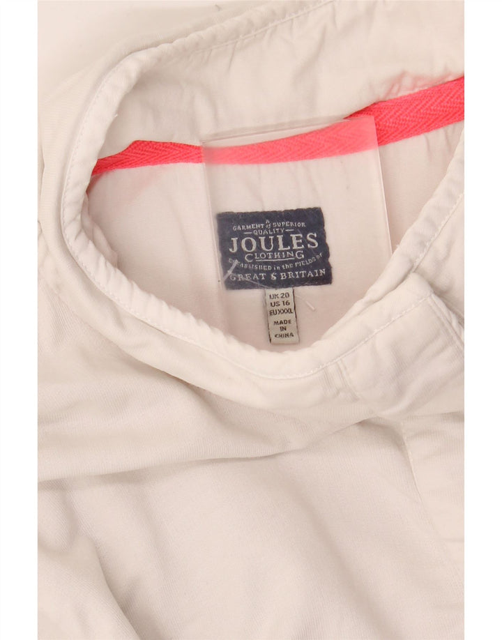 JOULES Sweat-shirt à col boutonné pour femme UK 20 2XL Rayé blanc