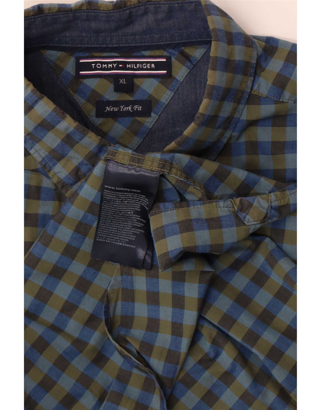 Tommy Hilfiger Chemise Homme XL Bleu Vichy Coton
