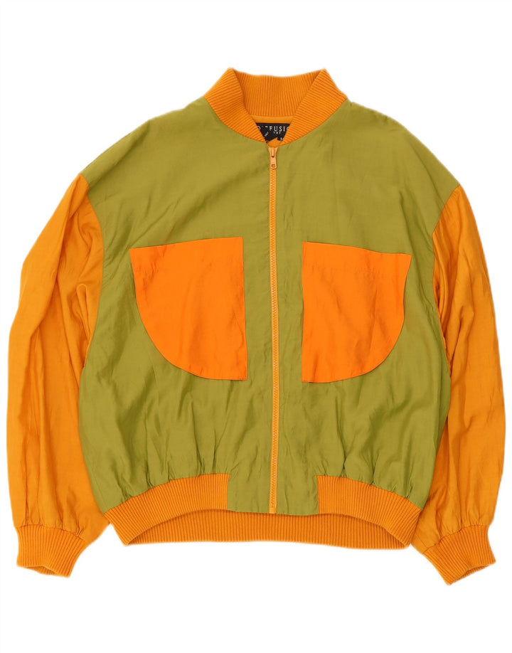 I.B Diffusion Veste Bomber Graphique Femme US 10 Large Vert Colourblock