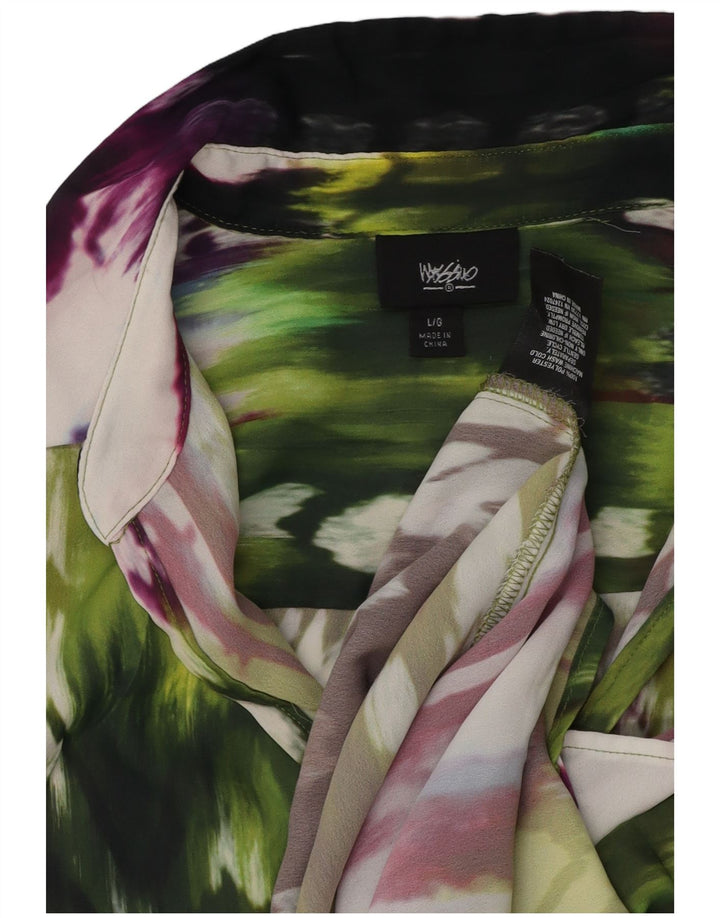 Mossimo Chemise Chemisier Femme UK 44 Grand Polyester Tie Dye Multicolore