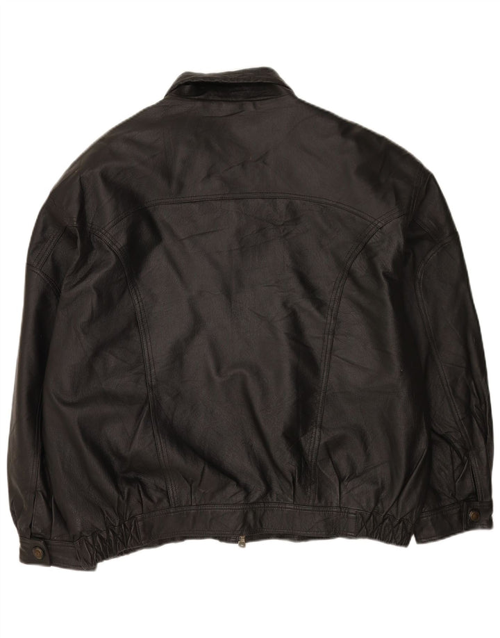 Veste en cuir homme vintage UK 42 XL Cuir noir