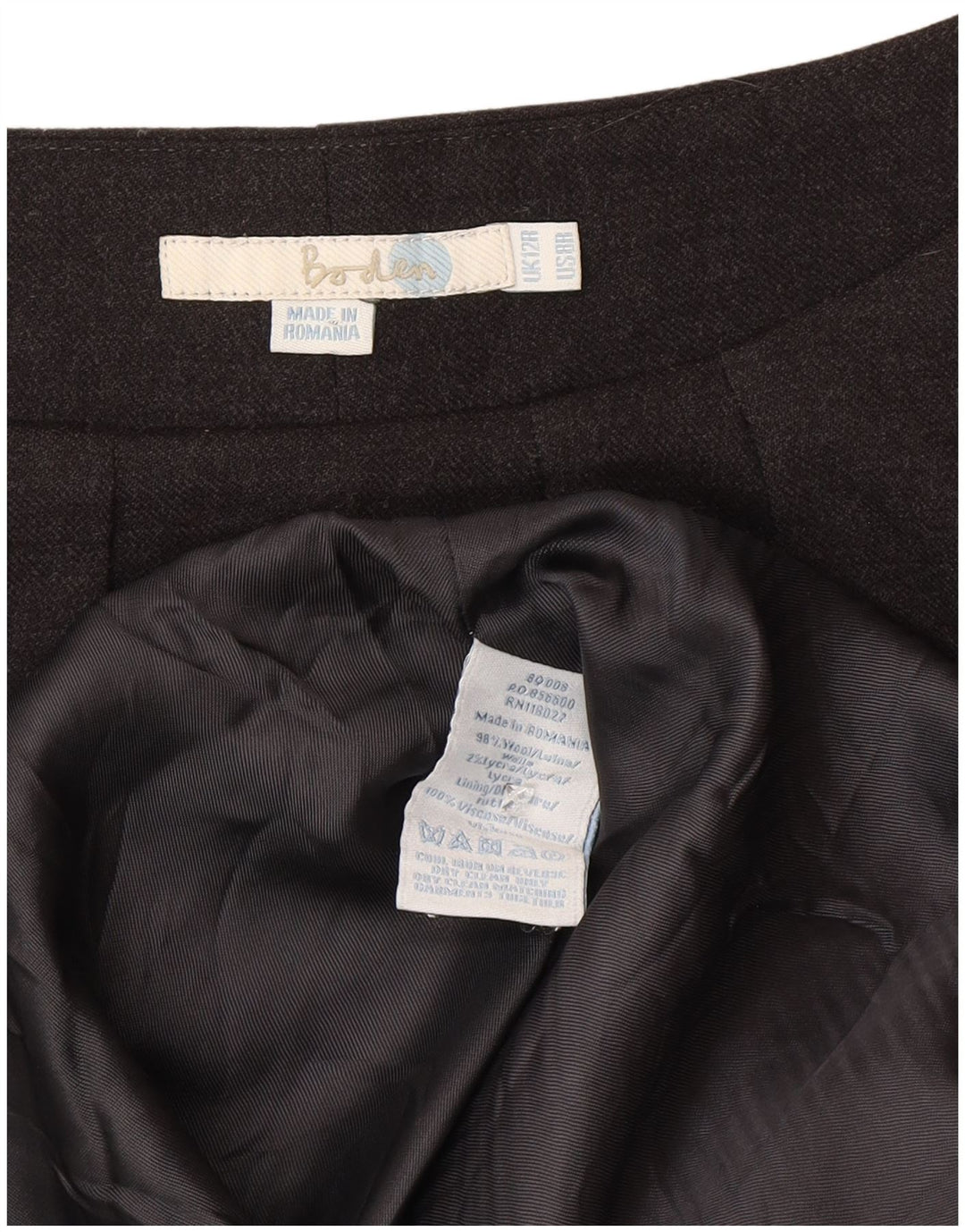 Robe fourreau régulière à manches 3/4 Boden pour femme UK 42 laine gris moyen