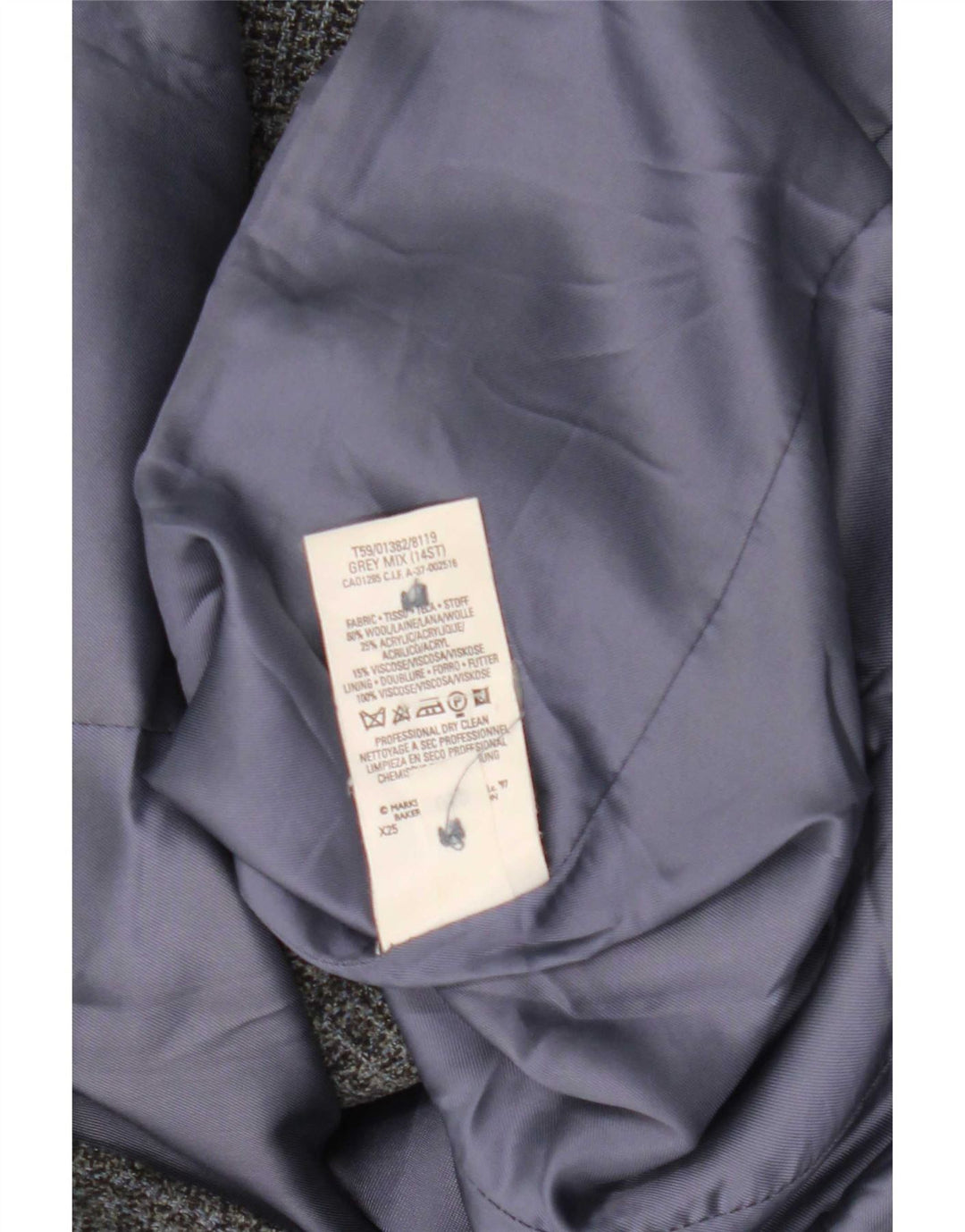 Marks & Spencer Veste blazer coupe standard pour femme UK 14 Gris moyen