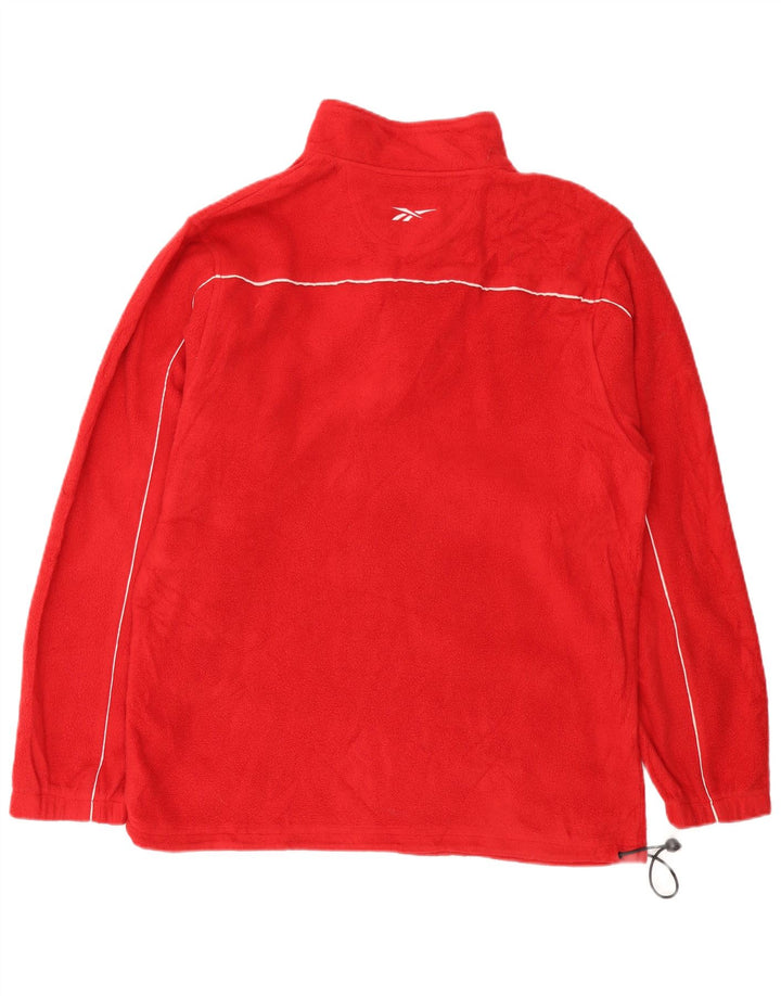Reebok Pull Wisconsin Zip Neck Fleece Homme Rouge Large Polyester