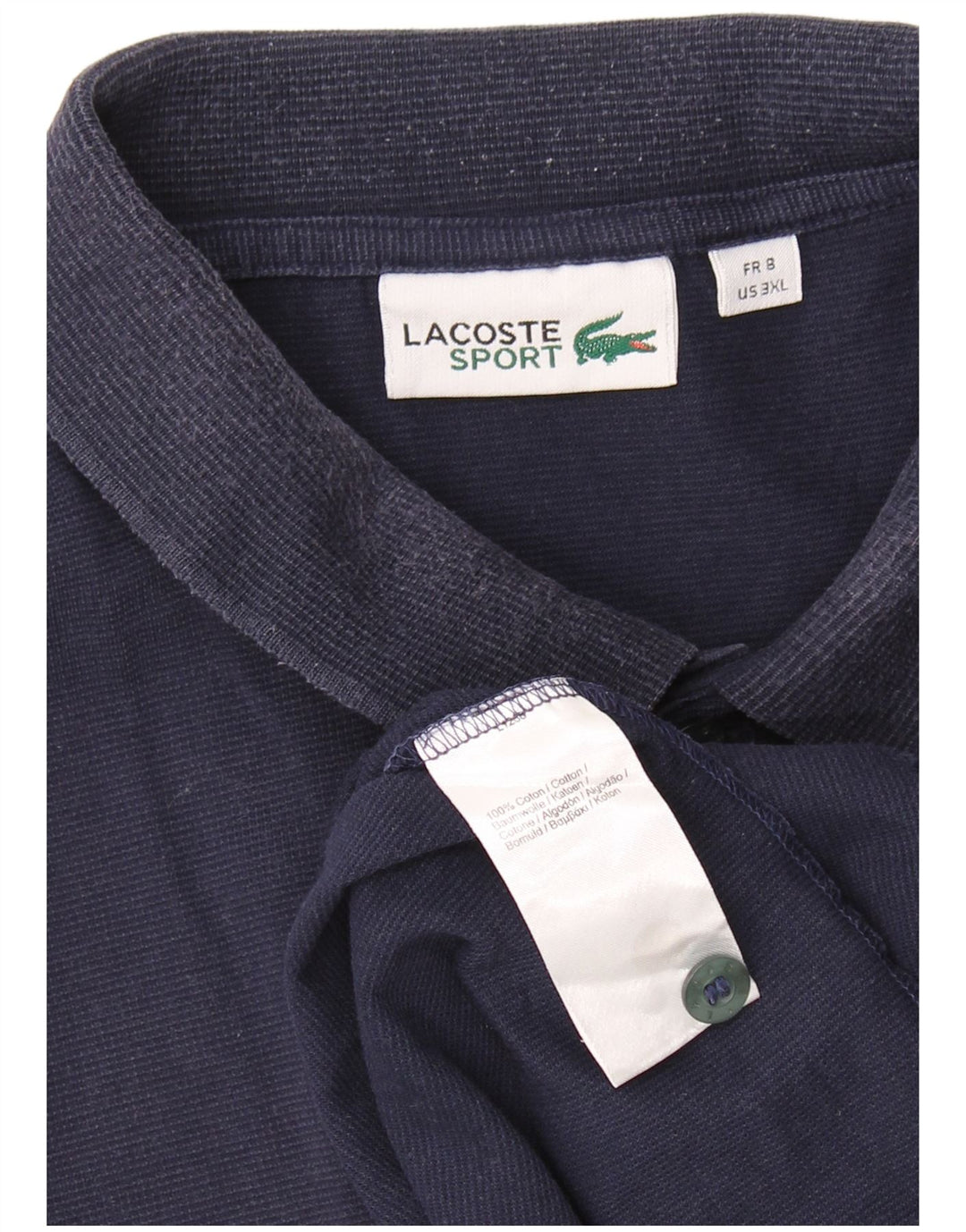 LACOSTE Polo Homme Taille 8 3XL Bleu Marine Coton