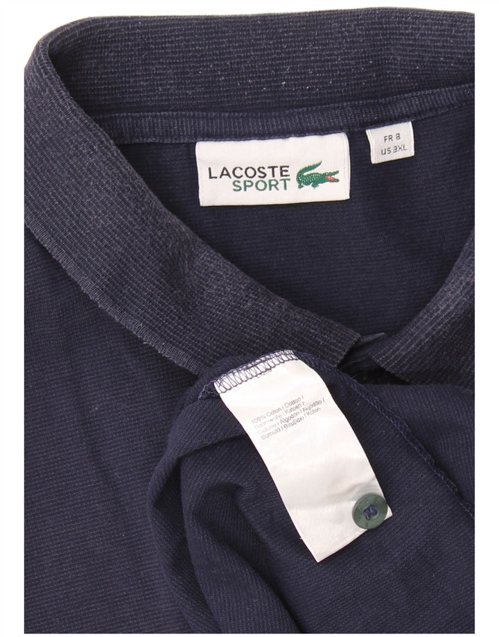 LACOSTE Polo Homme Taille 8 3XL Bleu Marine Coton