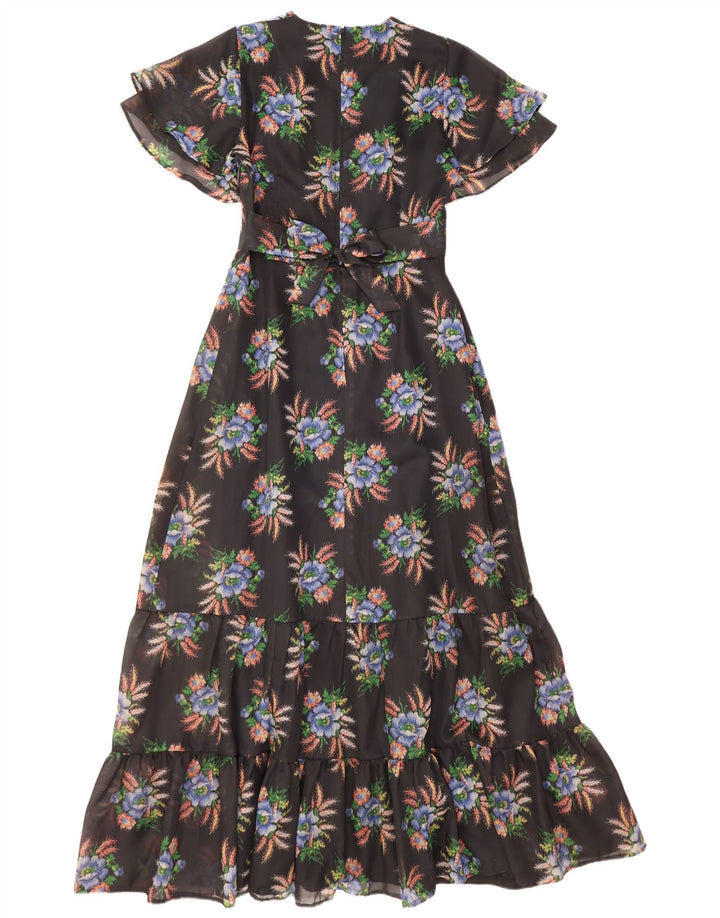 Diolen Robe Maxi Femme EU 42 Grand Noir Floral Polyester