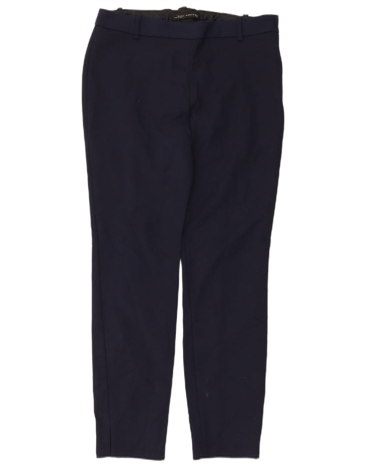 Zara Pantalon Slim Casual Femme Moyen W30 L27 Bleu Marine