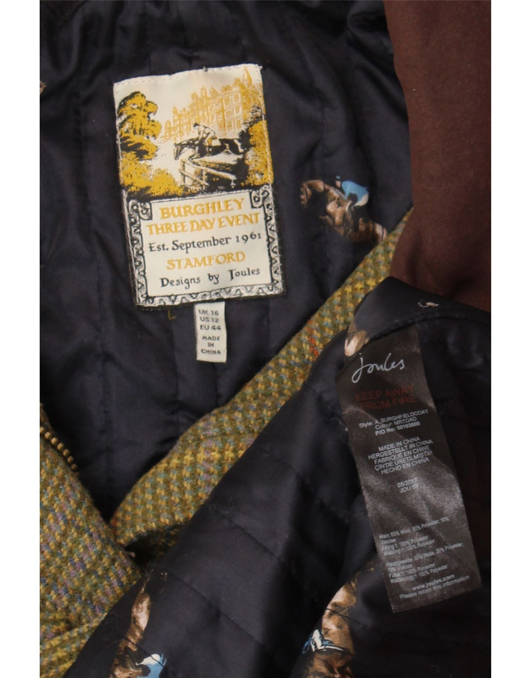 Joules Veste Country Femme UK 16 Grande Laine à Carreaux Vert