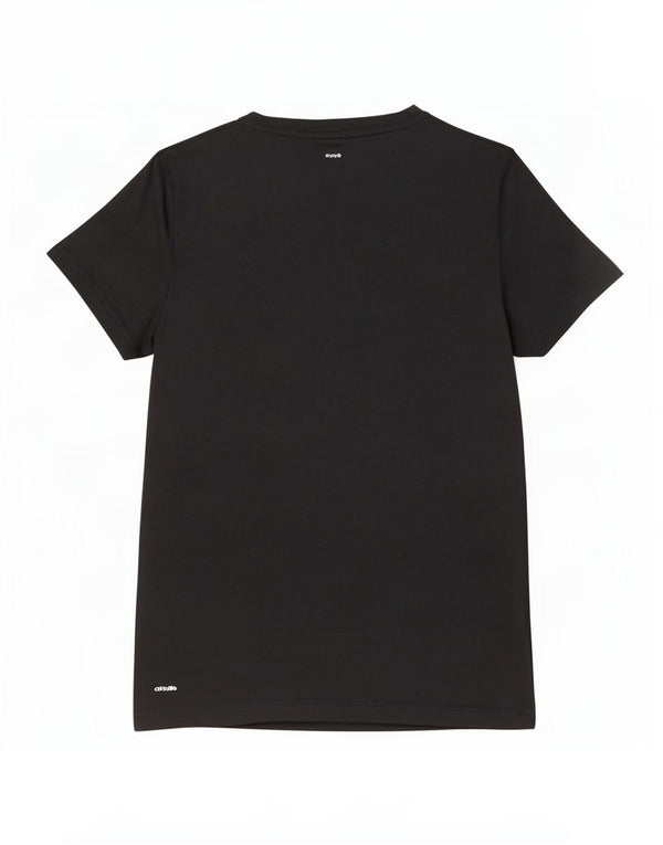 Adidas T-Shirt Femme Top UK 12/14 Moyen Noir Polyester