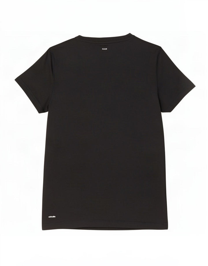 Adidas T-Shirt Femme Top UK 12/14 Moyen Noir Polyester
