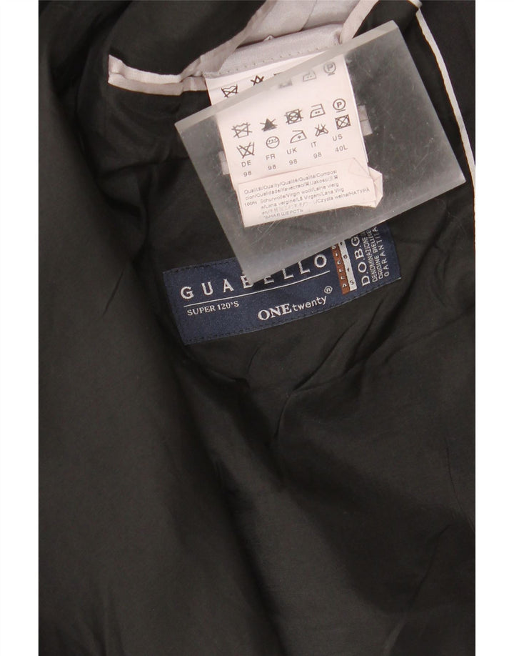 vintage Femme 2 Bouton Blazer Veste US 40 Grande Laine Vierge Noire