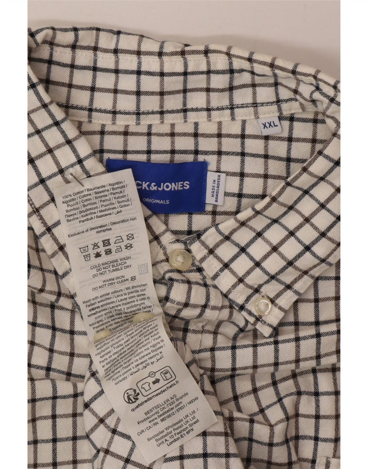 Jack & Jones Chemise Homme 2XL Blanc Vichy Coton