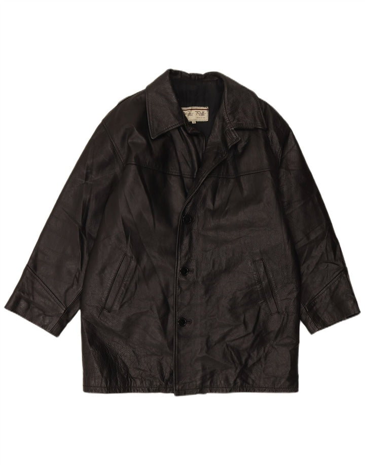 VINTAGE Veste en cuir homme IT 48 Cuir noir moyen