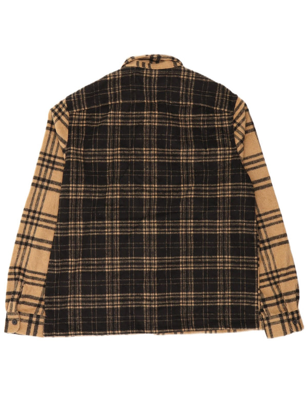 All Saints Surchemise en flanelle pour homme Coupe décontractée XL Beige à carreaux