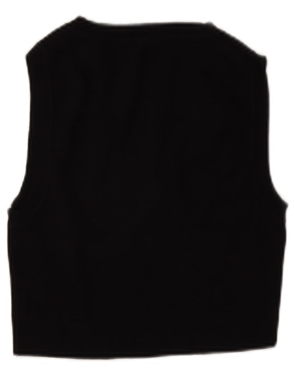 Zara Femmes Crop Débardeur UK 12 Moyen Noir Viscose