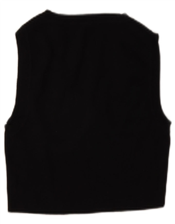 Zara Femmes Crop Débardeur UK 12 Moyen Noir Viscose