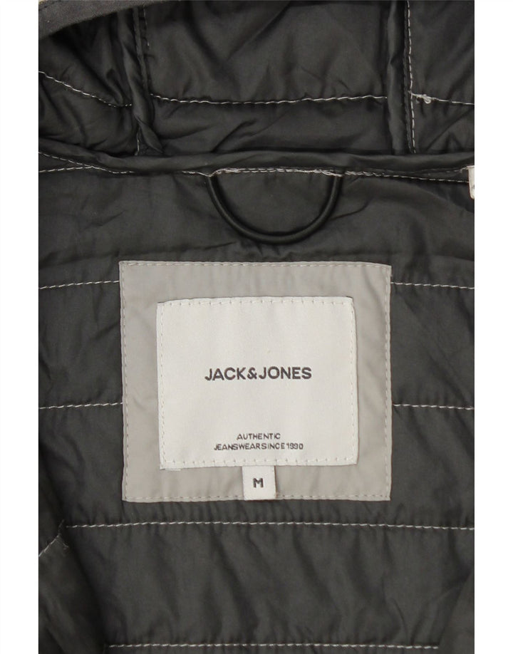 Jack & Jones Veste matelassée à capuche pour homme UK 38 Gris moyen Colourblock