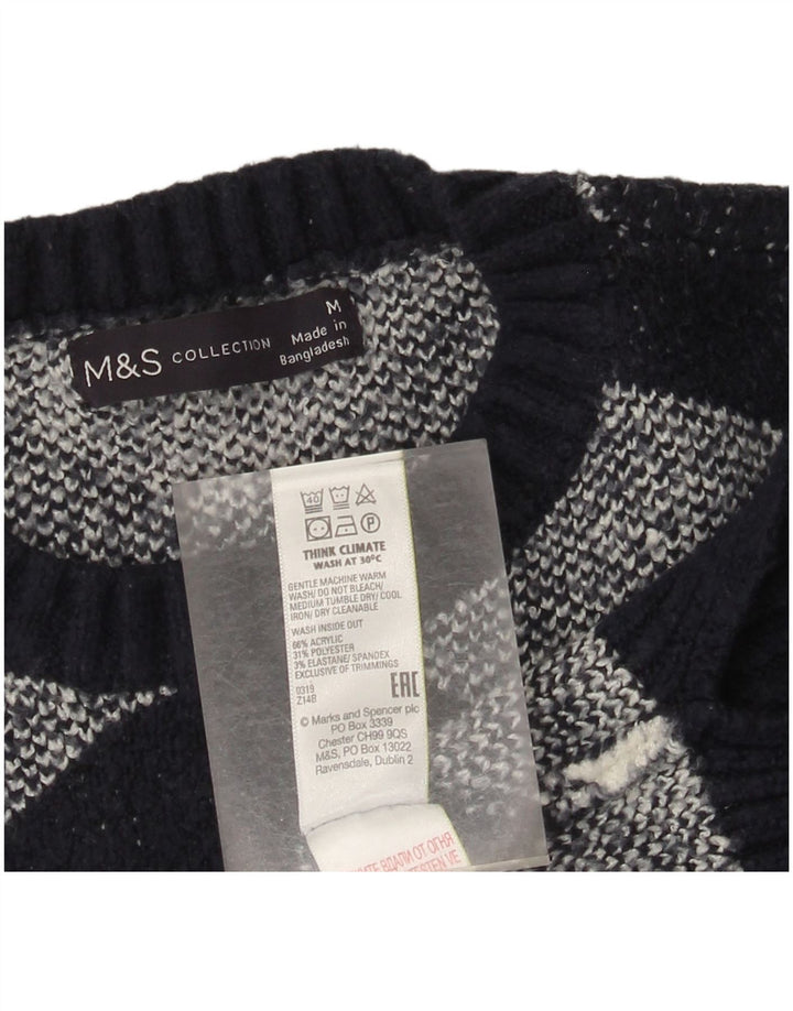 Marks & Spencer Pull à col rond pour femme UK 14 Medium Black Check
