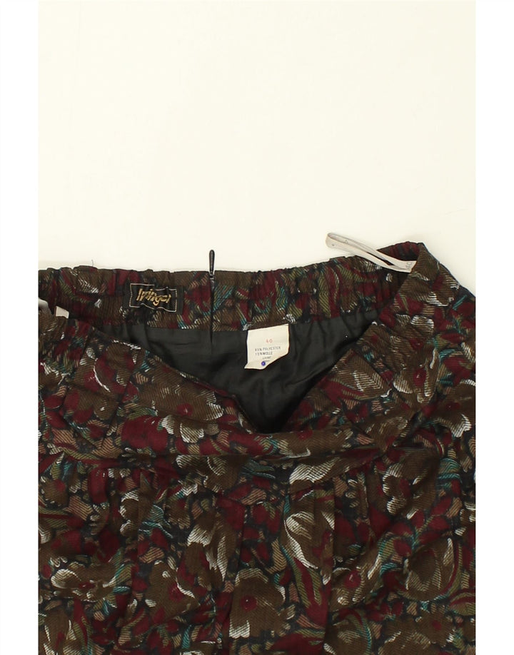 VINTAGE Womens A-Line Skirt IT 40 Small W28  Brown Floral Polyester Vintage Vintage and Second-Hand Vintage from Messina Hembry 