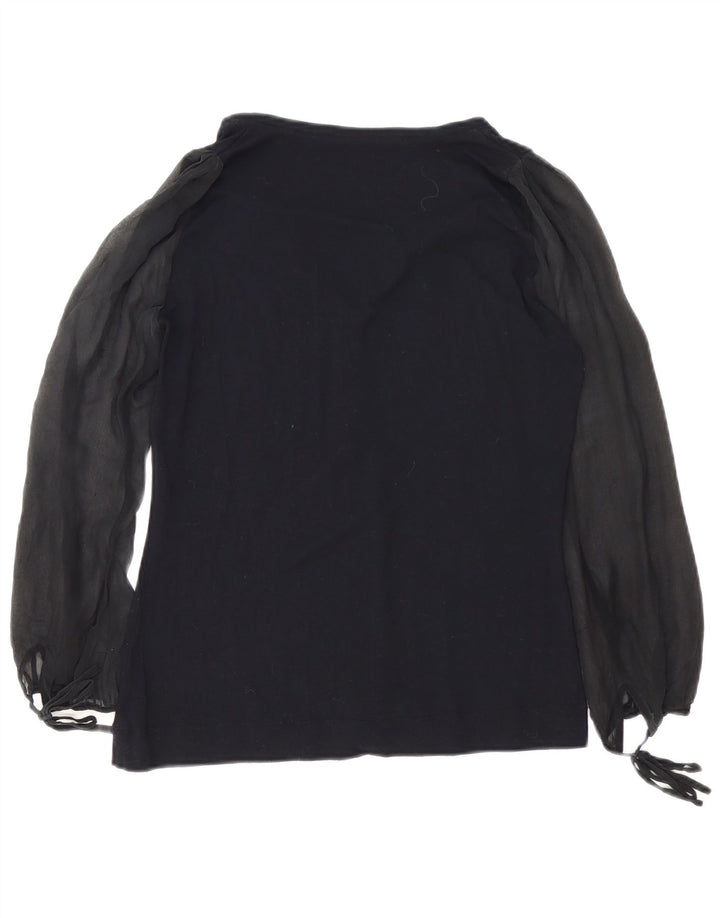 Sportmax Chemisier à manches longues pour femme UK 14 Large Noir