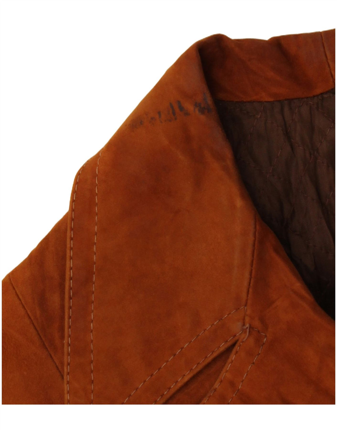 veste en daim femme vintage UK 16 Grand Brun