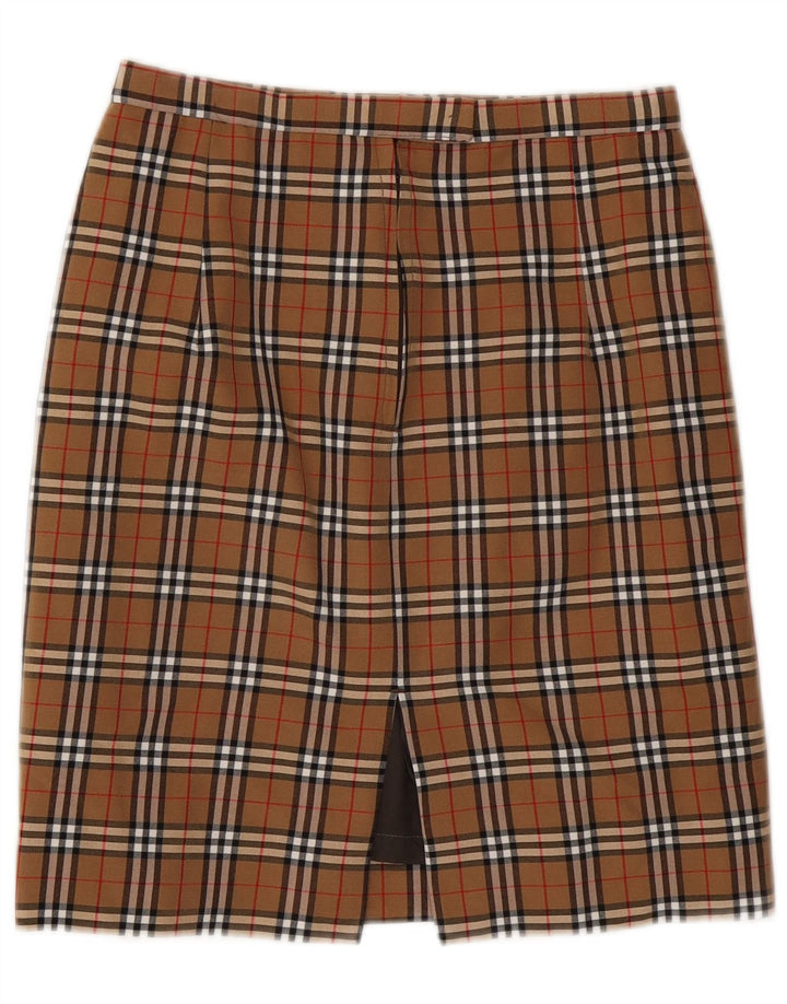 VINTAGE Jupe crayon femme W28 Carreau marron moyen
