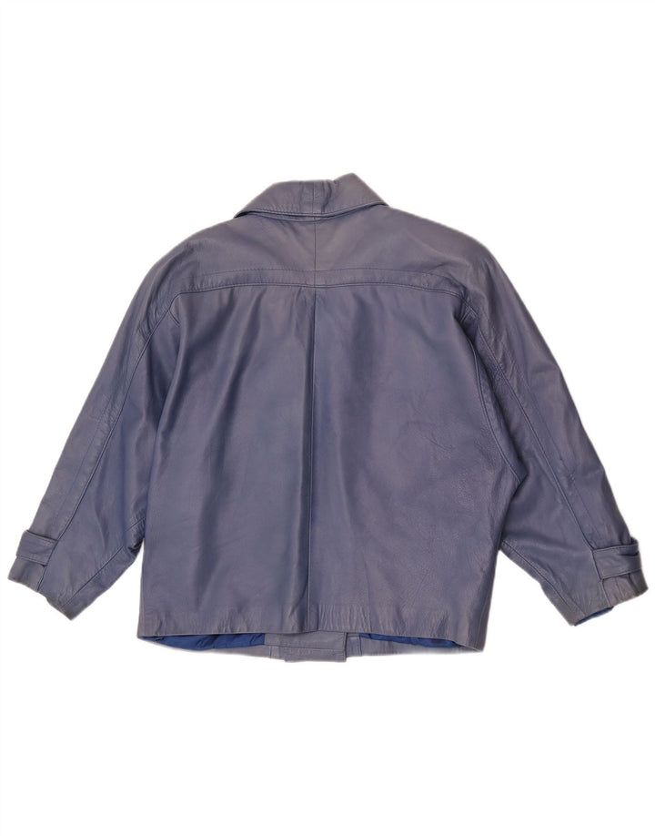 veste en cuir surdimensionnée femme vintage EU 40 Bleu moyen
