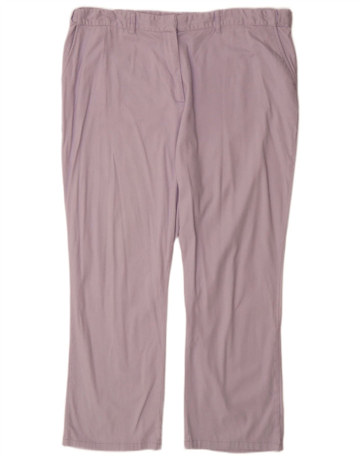 COTTON TRADERS Pantalon Chino Droit Femme UK 22 3XL W40 L30 Violet