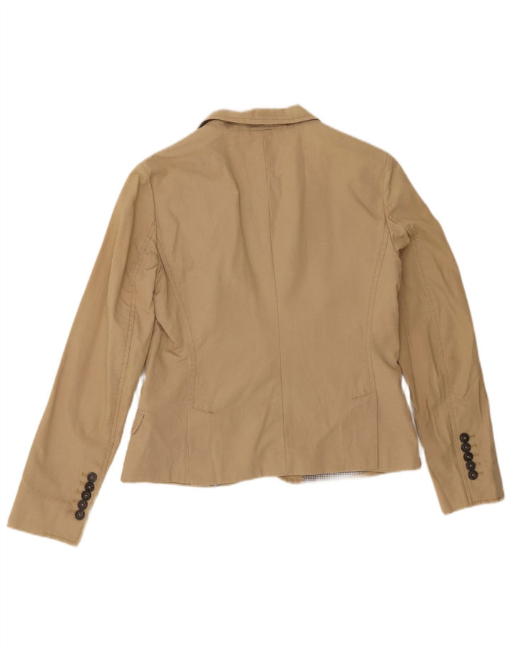 MASSIMO DUTTI Veste Blazer 1 Bouton Femme EU 40 Coton Beige Moyen