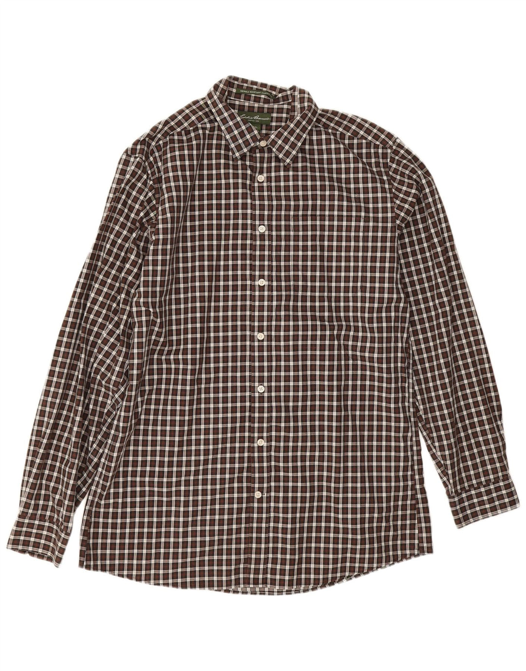 Eddie Bauer Chemise haute coupe classique pour homme en coton vichy marron